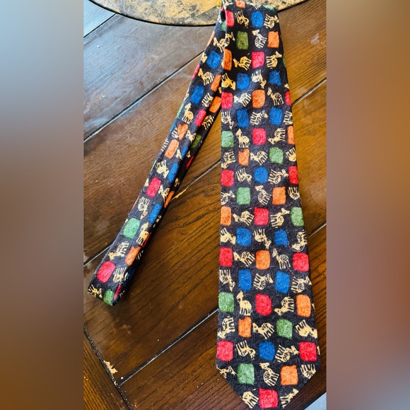 Ermenegildo Zegna Other - Vintage Ermenegildo Zegna 100% Silk Seide Men’s Tie Multicolored w/ Fun Print